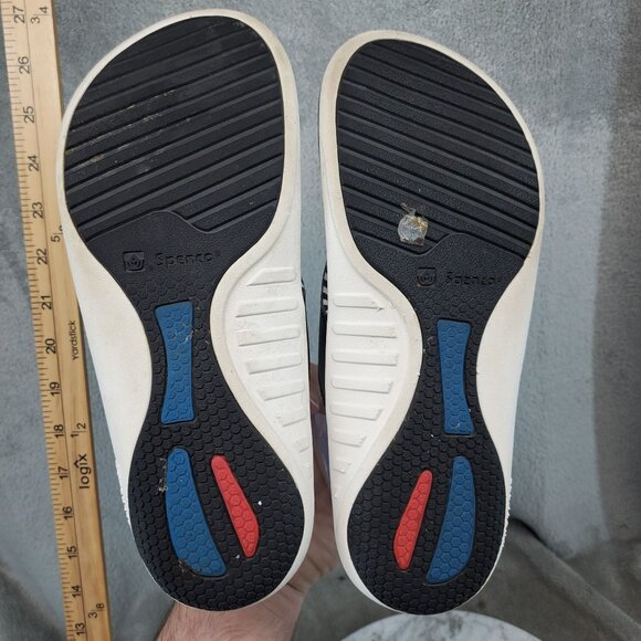 Spenco Shoes Womens Size 8 Black Faux Leather Yumi Thong Sandals - Picture 7 of 11